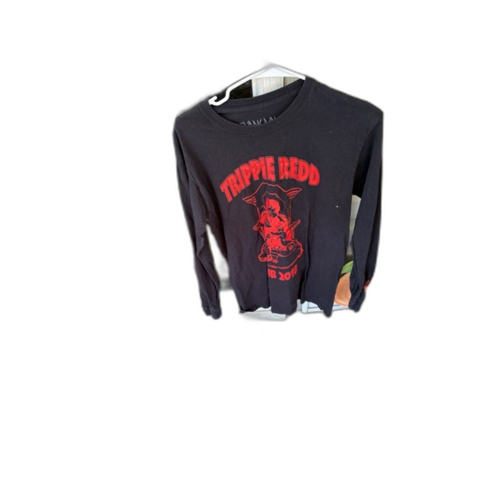 Trippie Redd Long Sleeve Shirt Mens Medium Black Red Graphic Tour Style Tee